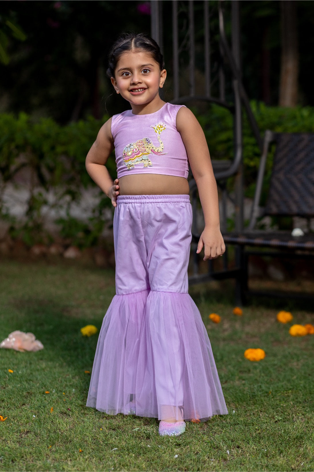 Lilac Elephant Sharara Set