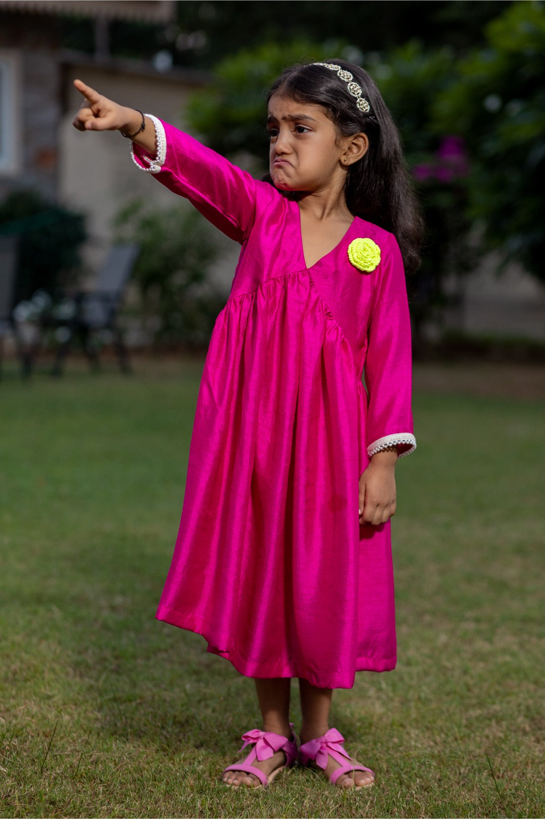 Pink Bloom A‑Line Dress