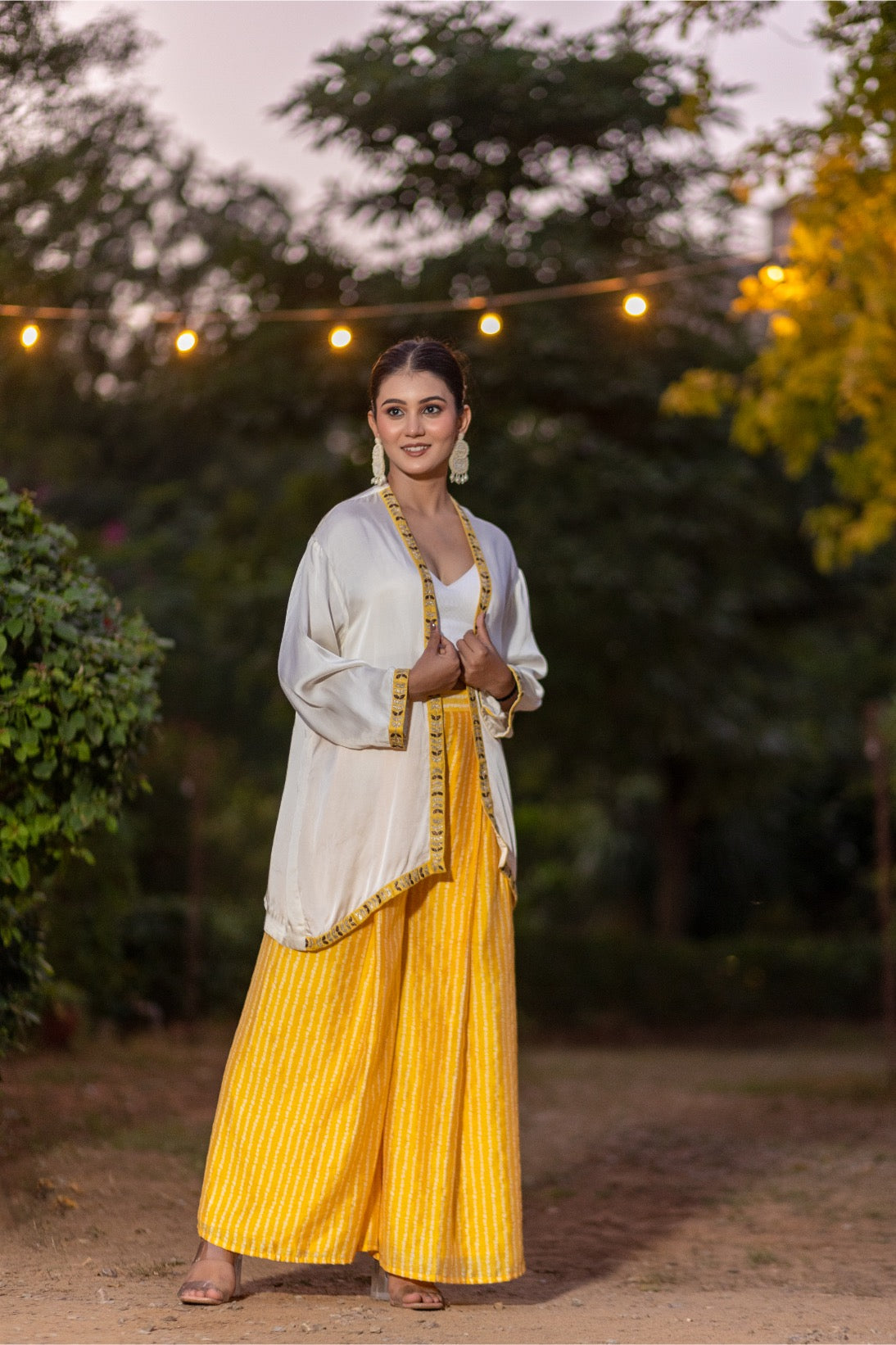 Bandhani Pants & Modal‑Satin Jacket Set