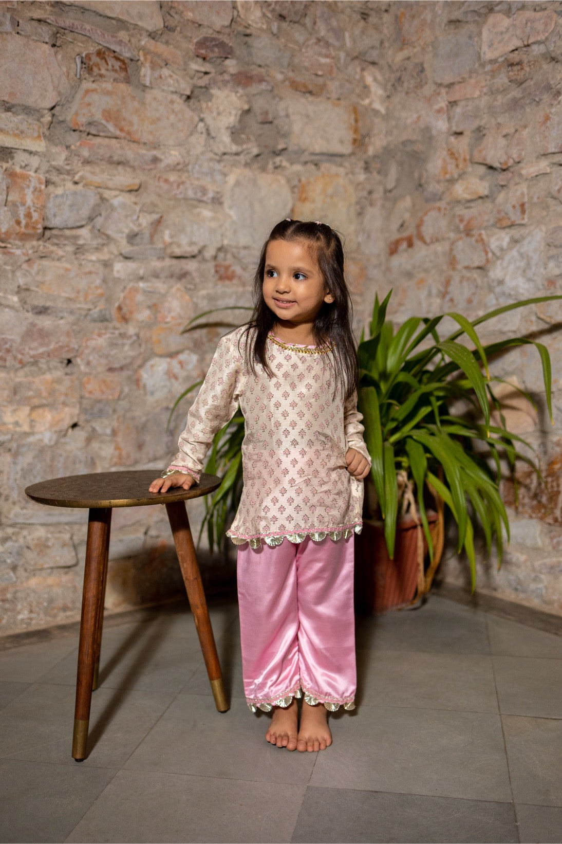 Royal Bloom Block‑Print Kurta Set