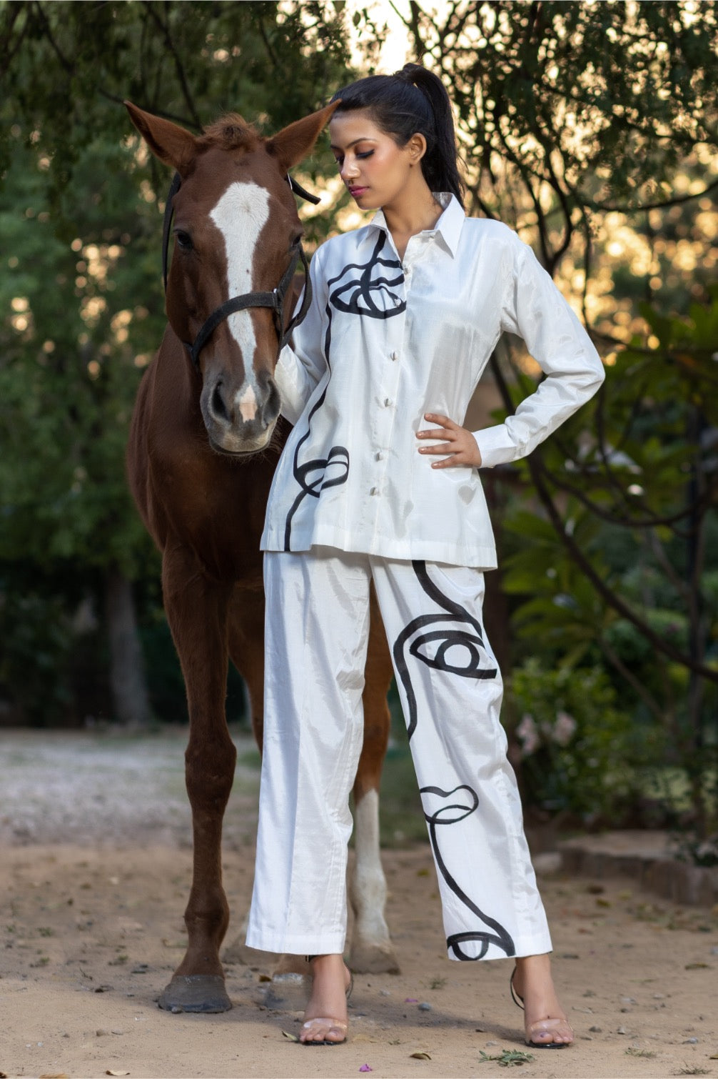 Evil Eye Muslin Co‑ord – Hand‑Painted