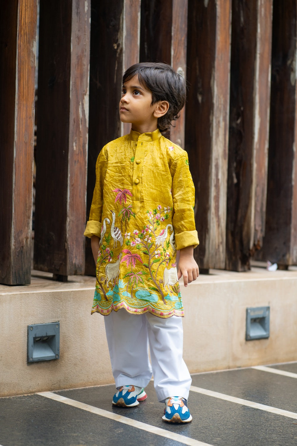 Mustard Pichwai Kurta