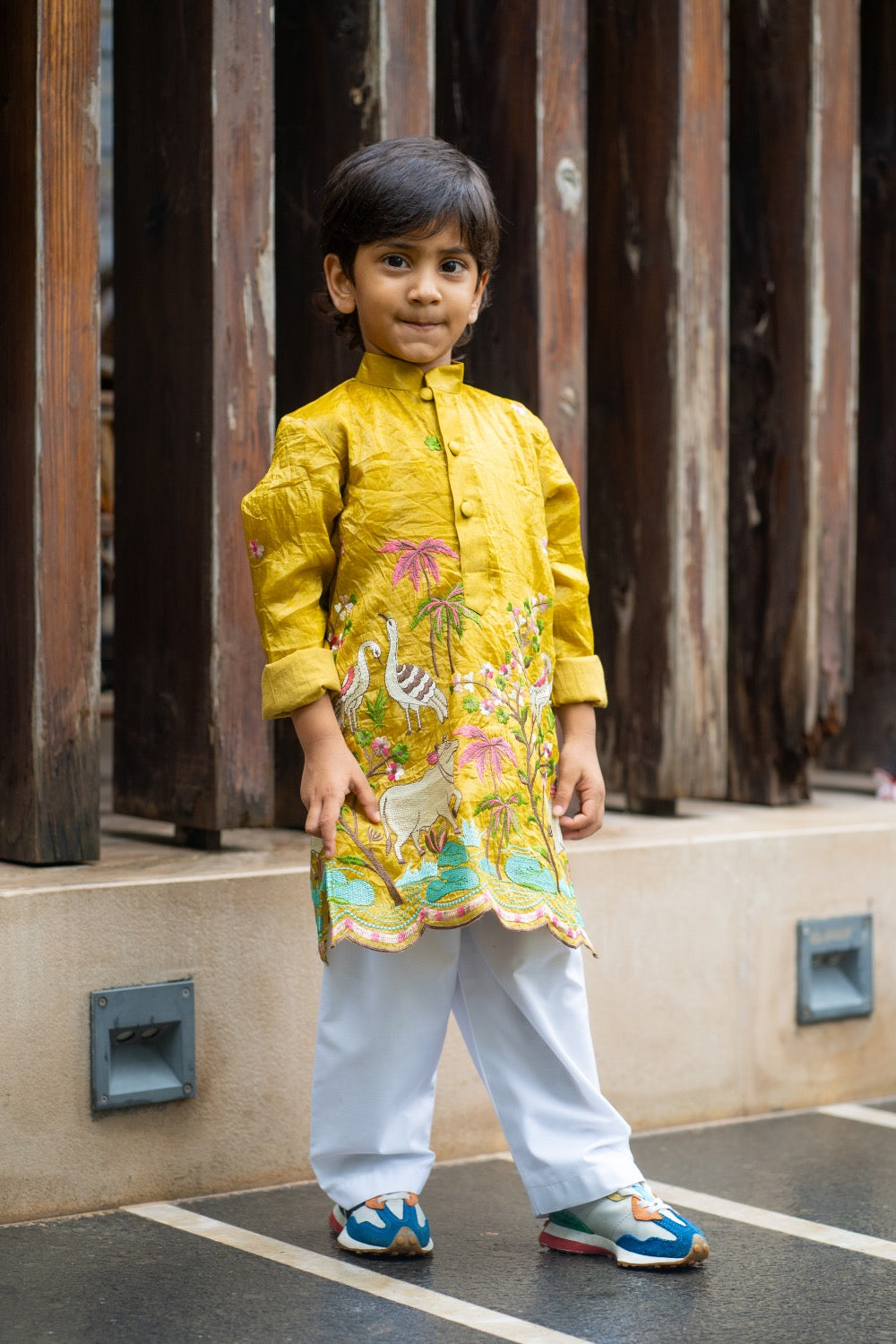 Mustard Pichwai Kurta