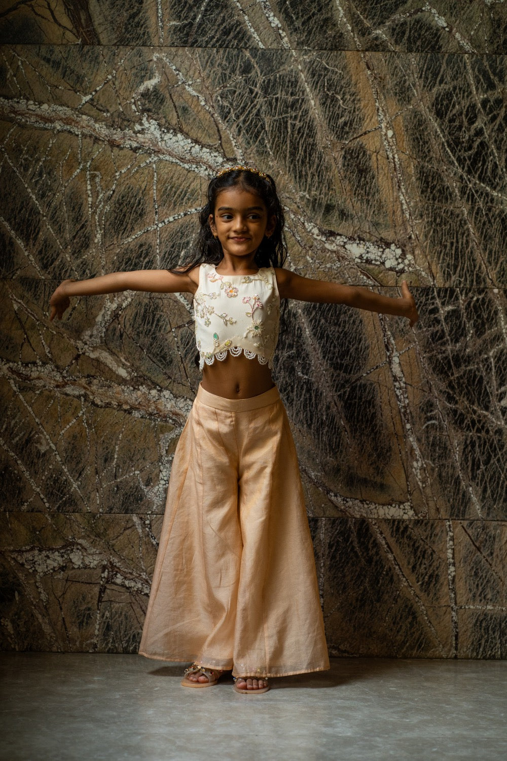 Blush Tissue Sharara Set