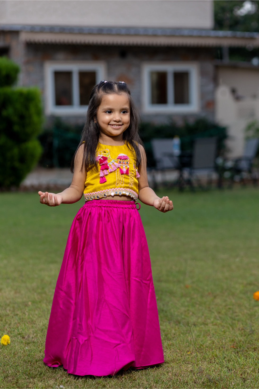 Camel Motif Lehenga Ensemble