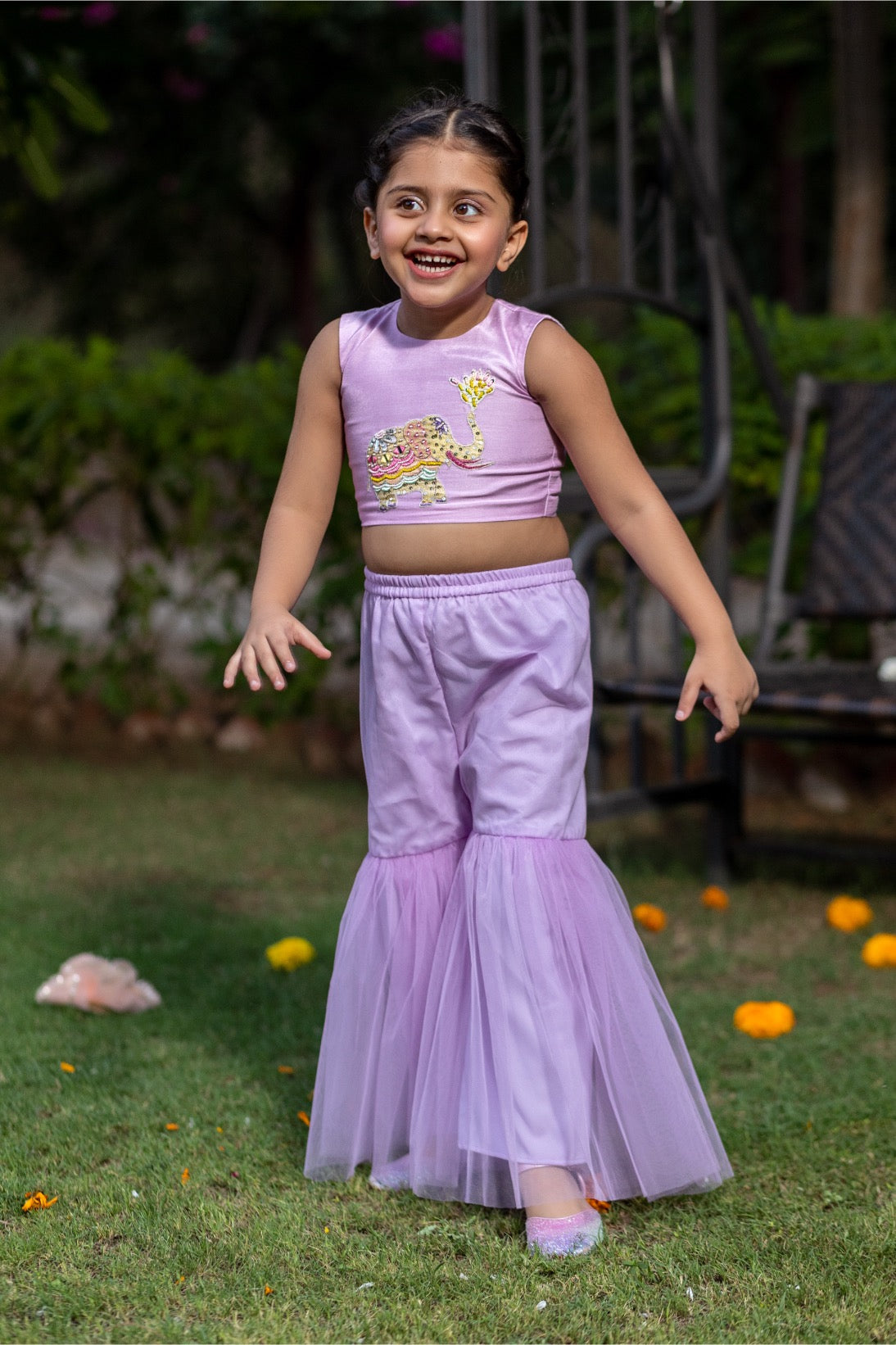 Lilac Elephant Sharara Set
