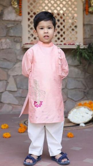 Peach Krishna Kurta