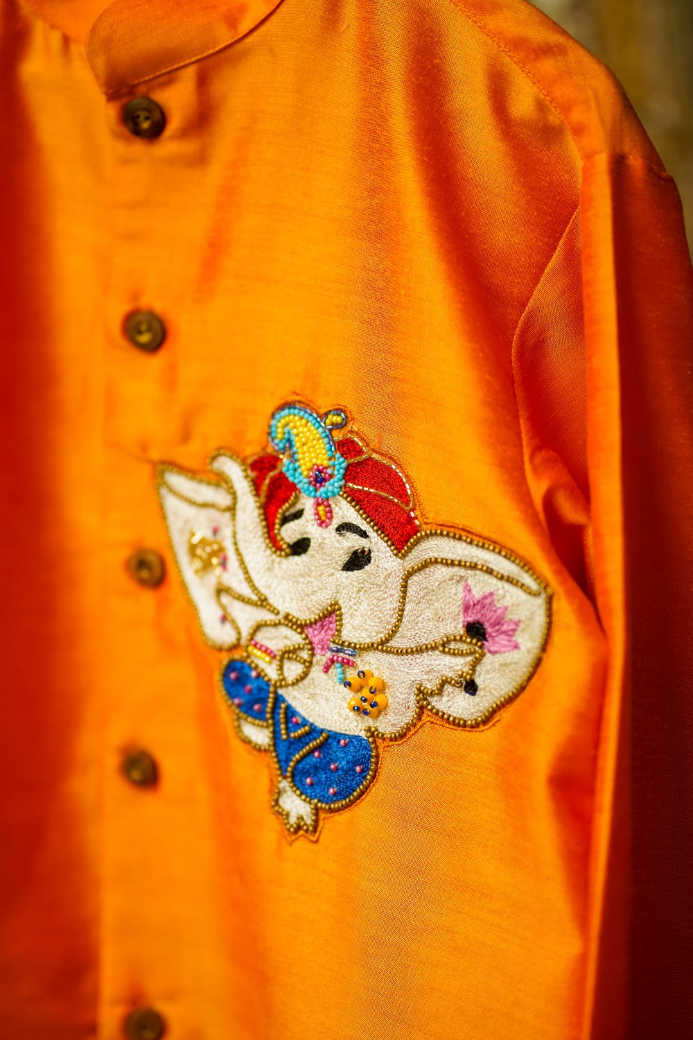 Orange Ganesha Kurta