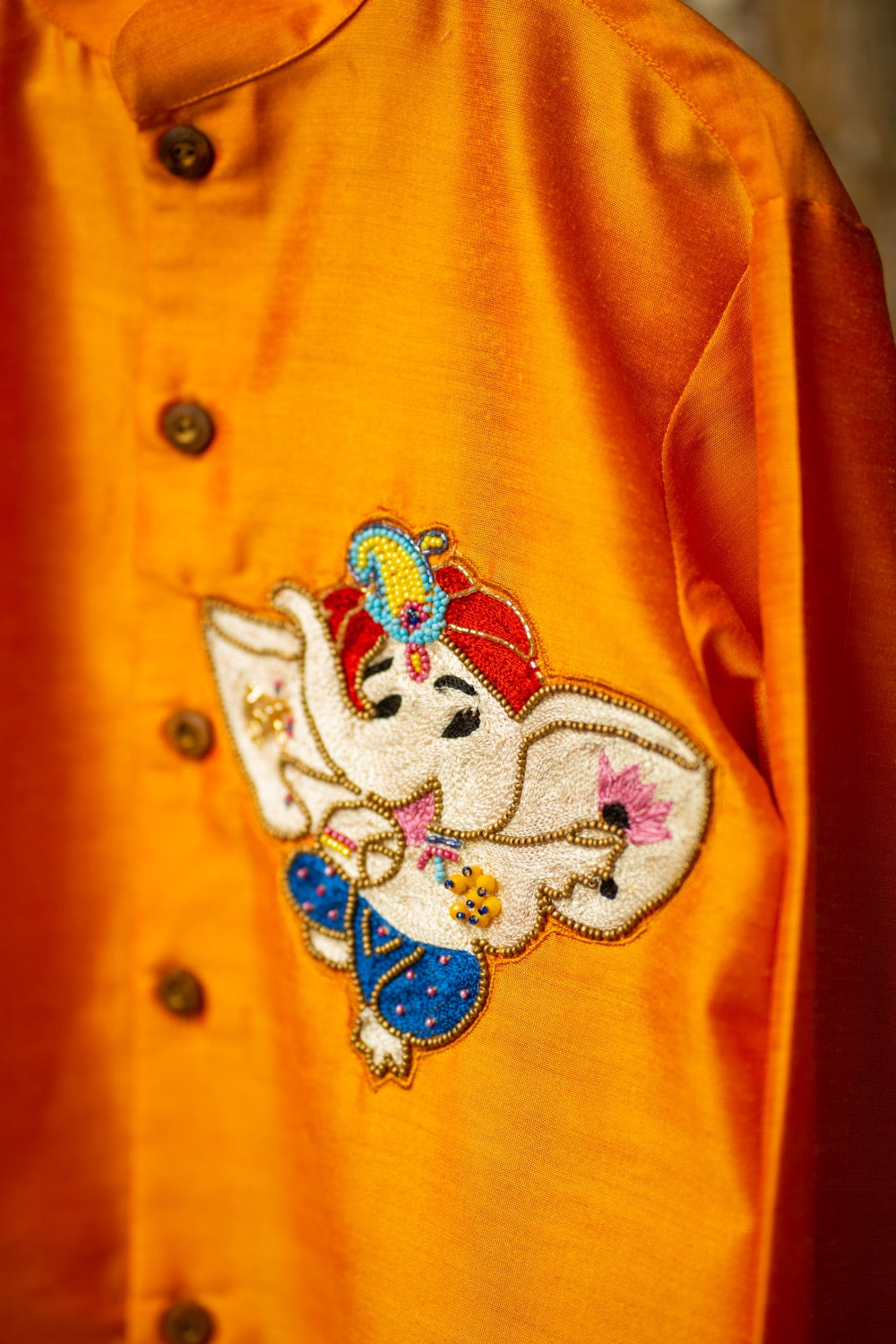 Orange Ganesha Kurta