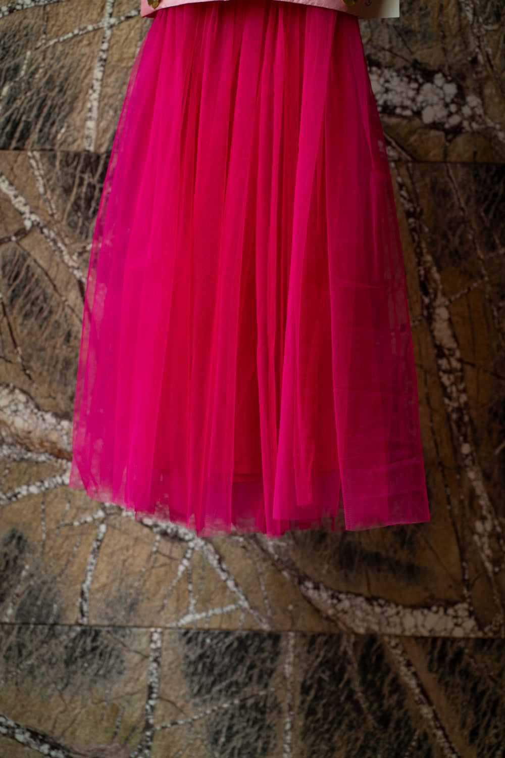 Silk Embroidered Top with Net Sharara