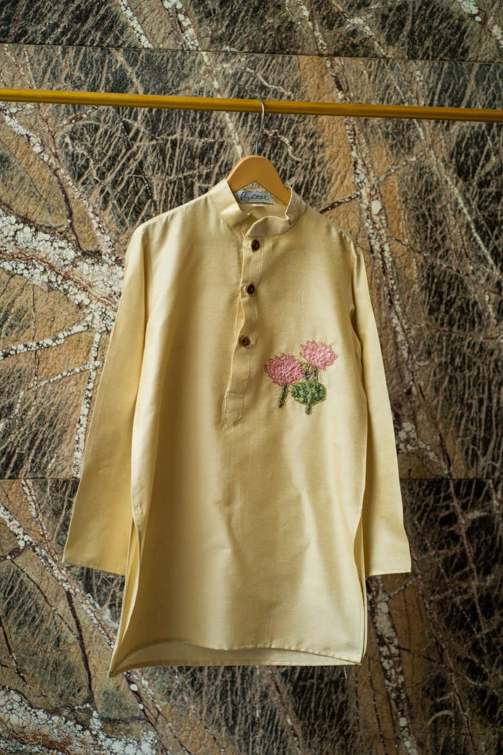 Beige Lotus Kurta
