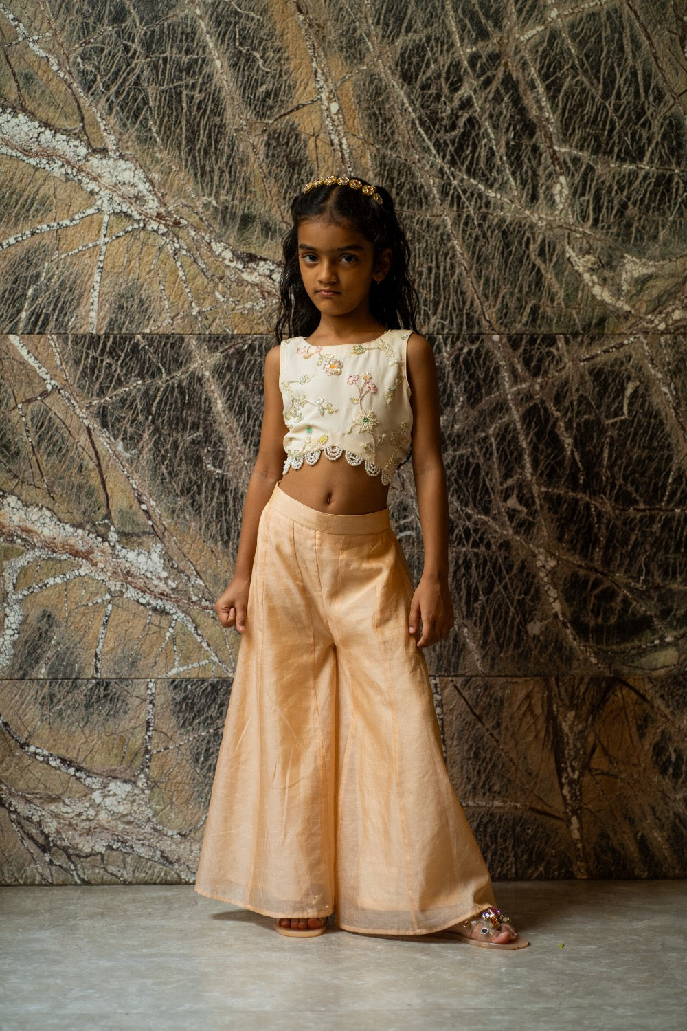 Blush Tissue Sharara Set