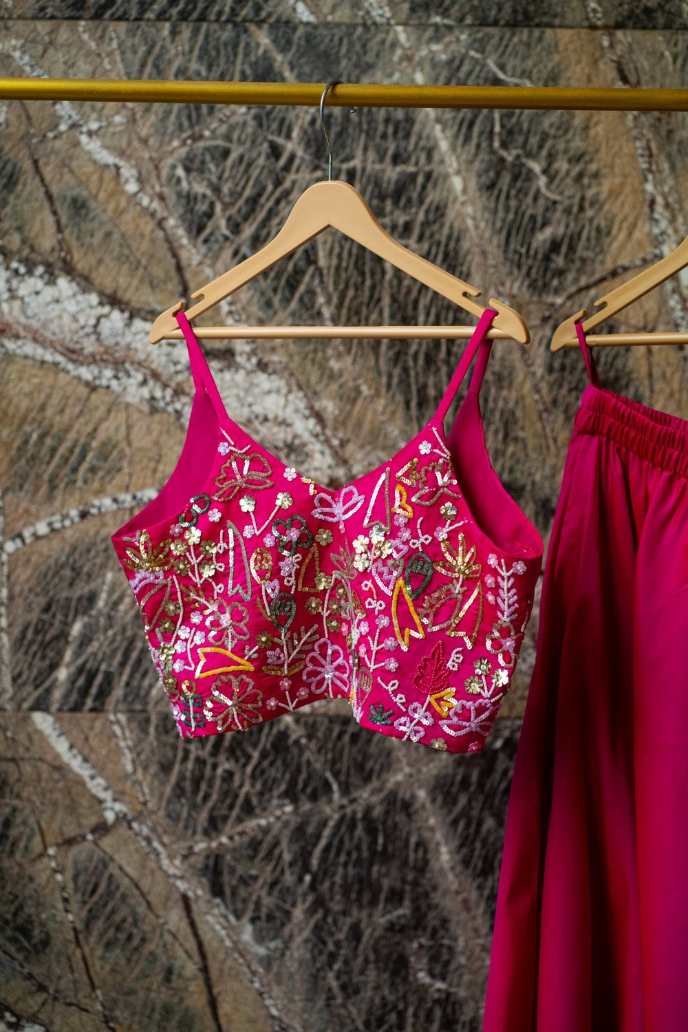 Pink Silk Blouse & Lehenga